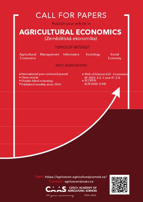Agricultural Economics - Call for Papers